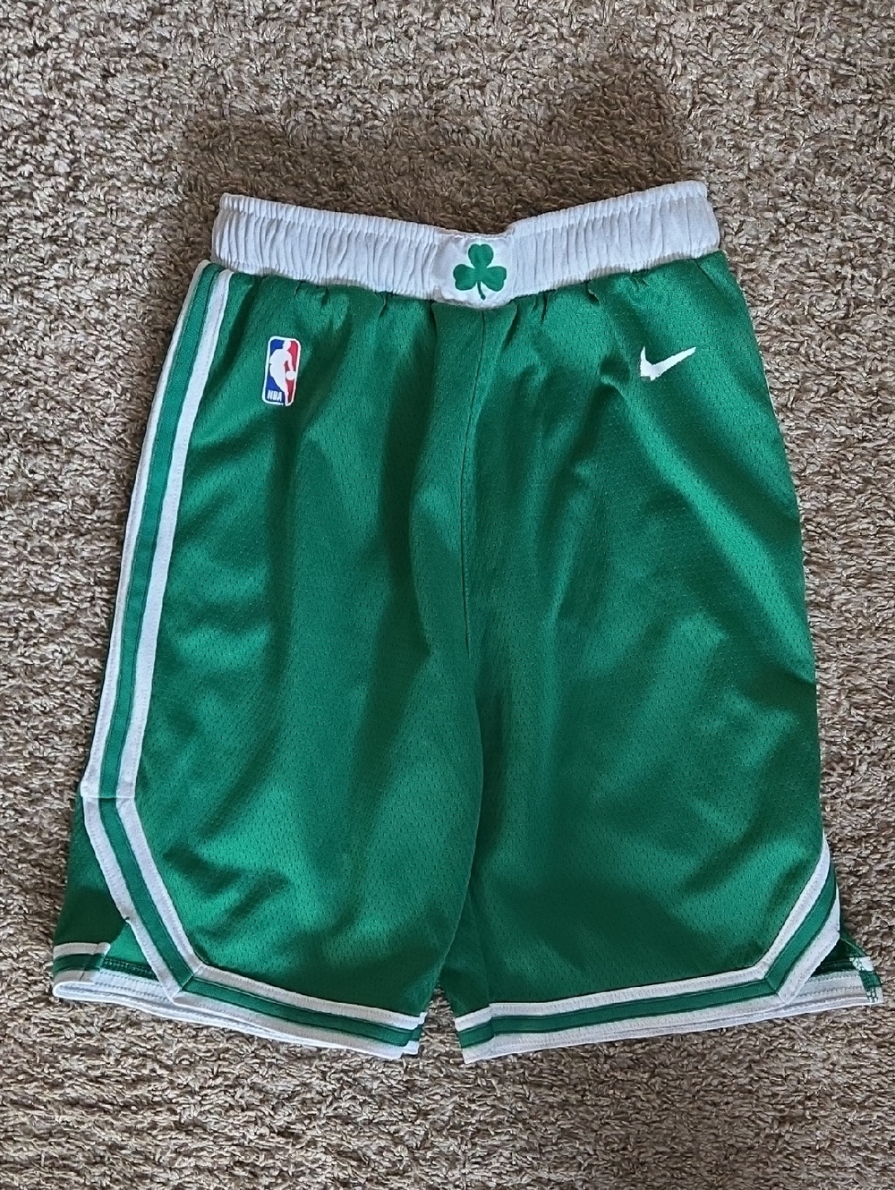 Nike Green & White Kids NBA Basketball Shorts